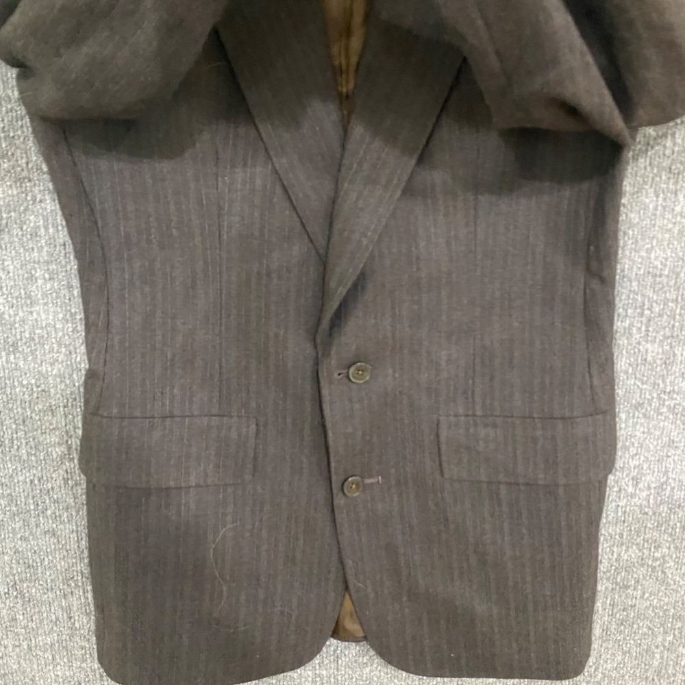 80s Christian Dior Monsieur Suit Jacket Mens 38 Gray Pinstripe Striped - Picture 11 of 16